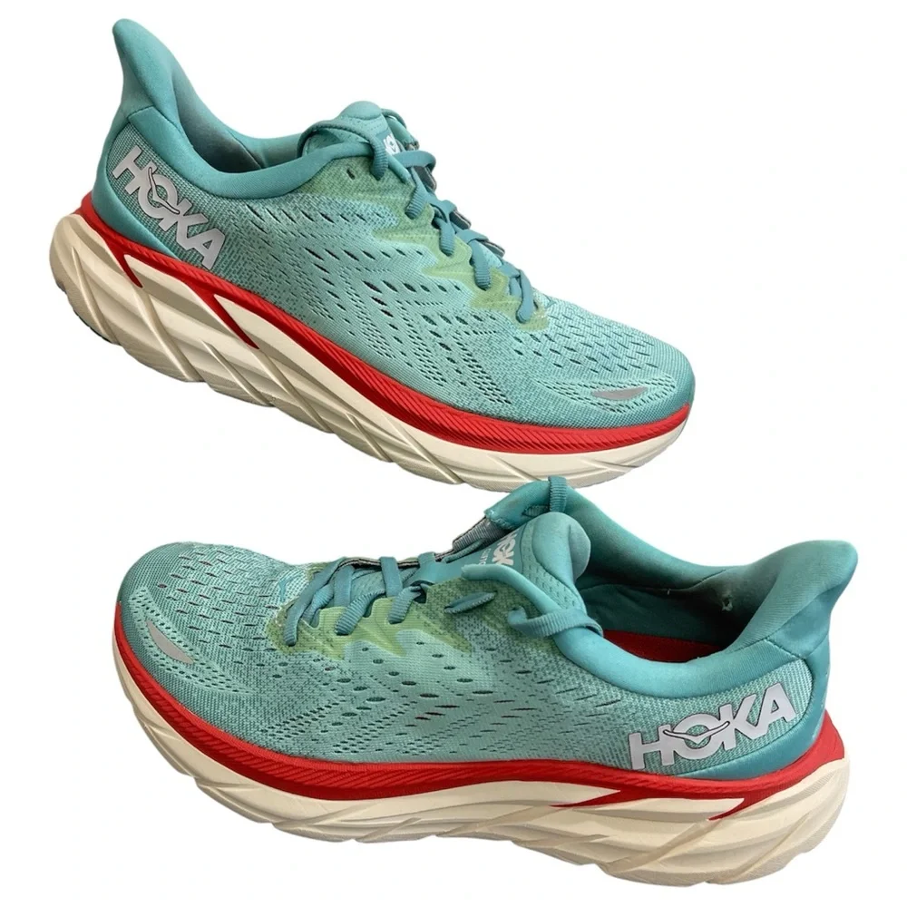 Hoka One One Clifton 8 Women's Size 9 B Blue Running Athletic Sneakers - Picture 1 of 12
